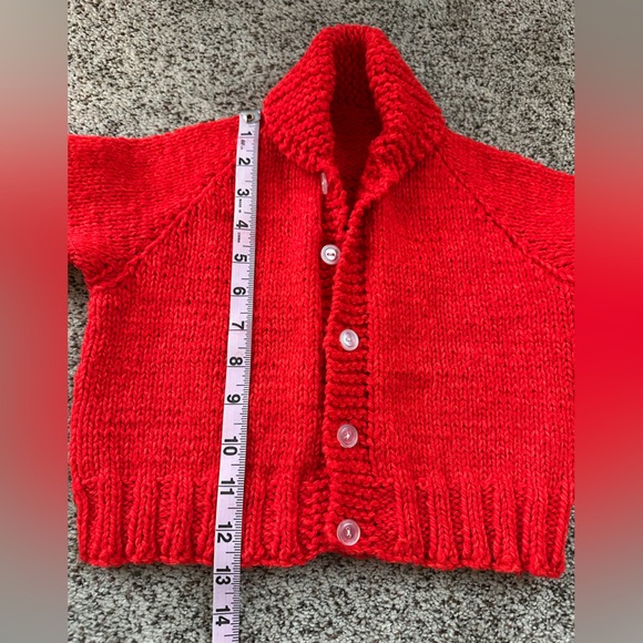 Vintage infant/toddler size handmade Mickey Mouse shawl collar cardigan - Picture 7 of 8